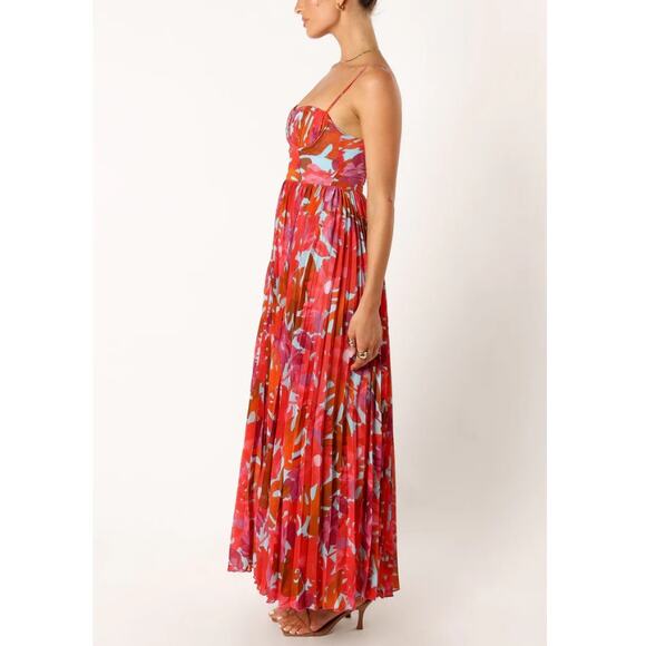 Petal & Pup Women's Achanti Pleated Maxi Dress - Pink Azalea Size M - Picture 11 of 11